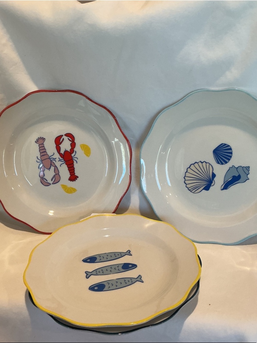Coastal / Beach Inspired Appetizer Plates - Set of 4